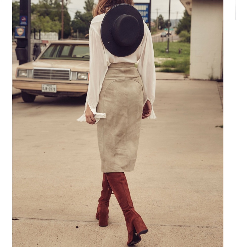 Leather midi skirt - Picture 4 of 7